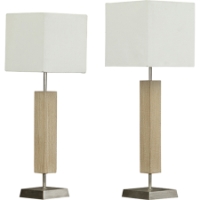 Esquina Lamp Set - White, Light Brown