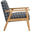 Francis Patterned Fabric Armchair - Navy Blue - WI-DO-6307-NAVY-BLUE