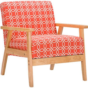 Francis Patterned Fabric Armchair - Orange 