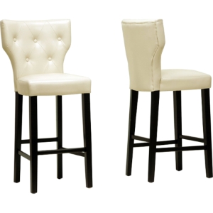 Billings Bar Stool - Button Tufted, Beige (Set of 2) 