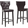 Billings Bar Stool - Button Tufted, Dark Brown (Set of 2) - WI-DO6005-BROWN-BS