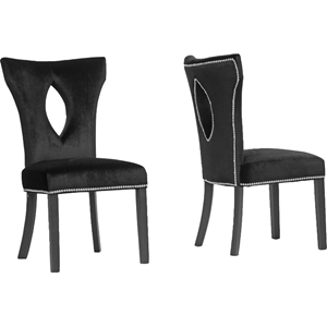DeJarnette Velveteen Dining Chair - Black (Set of 2) 