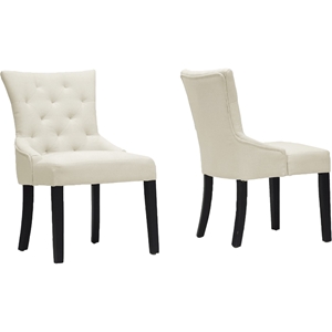 Epperton Linen Dining Chair - Tufted, Beige (Set of 2) 