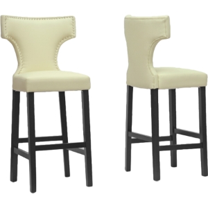 Hafley Bar Stool - Nailheads, Beige (Set of 2) 