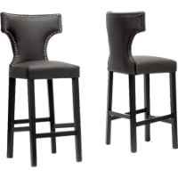 Hafley Bar Stool - Nailheads, Brown (Set of 2)