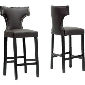 Hafley Bar Stool - Nailheads, Brown (Set of 2) 