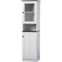 Lauren Buffet and Hutch Kitchen Cabinet - White, Wenge