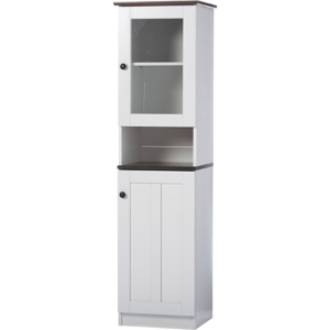 Lauren Buffet and Hutch Kitchen Cabinet - White, Wenge 