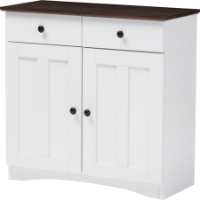 Lauren 2 Doors Buffet Kitchen Cabinet - White, Wenge