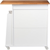 Balmore Kitchen Cart Trolley Cabinet - White, Cherry - WI-DR-883500-WHITE-CHERRY