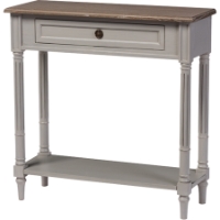 Edouard 1 Drawer Console Table - White Wash, Light Brown