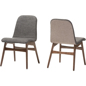Embrace Fabric Upholstered Dining Chair - Dark Gray (Set of 2) 