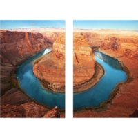 Wraparound Waterway 1 Mounted Photography Print Diptych - Multicolor