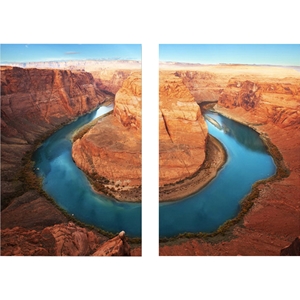 Wraparound Waterway 1 Mounted Photography Print Diptych - Multicolor 