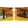 Autumnal Boulevard Mounted Print Diptych - Multicolor 
