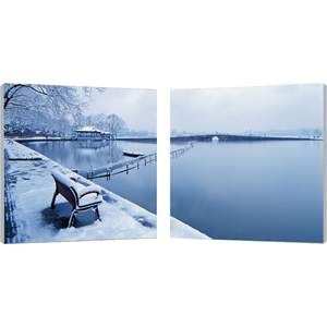 Wintry Wonder Mounted Photography Print Diptych - Multicolor 