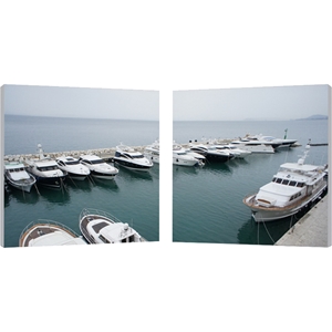 Yacht Congregation Mounted Photography Print Diptych - Multicolor 