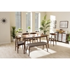 Flora Rectangular Dining Table - Light Gray, Oak Medium Brown - WI-FLORA-MEDIUM-OAK-DT