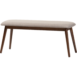 Flora Dining Bench - Light Gray, Oak Medium Brown 