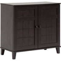 Glidden Wood Short Shoe Cabinet - 2 Doors, Dark Brown