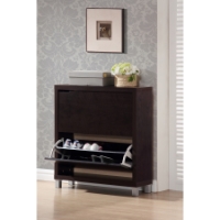 Simms 2 Tiers Shoe Cabinet - Dark Brown