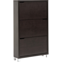 Simms 3 Tiers Shoe Cabinet - Dark Brown