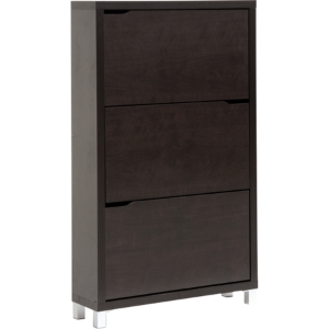 Simms 3 Tiers Shoe Cabinet - Dark Brown 