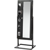 Vittoria Floor Standing Jewelry Armoire Cabinet - Double Doors, Black - WI-GLD13358-BLACK