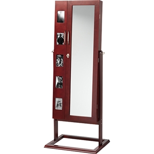 Vittoria Floor Standing Jewelry Armoire Cabinet - Double Doors, Brown 