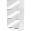 Albany Shoe Storage Cabinet - Mirror, White - WI-GLS17016-WHITE
