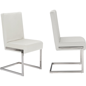 Toulan Faux Leather Dining Chair - White (Set of 2) 