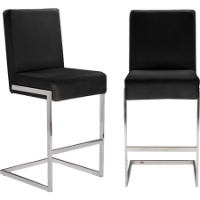 Toulan Faux Leather Barstool - Black (Set of 2)