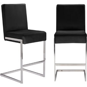 Toulan Faux Leather Barstool - Black (Set of 2) 