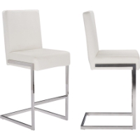 Toulan Faux Leather Barstool - White (Set of 2)