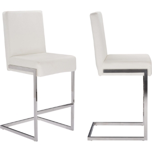 Toulan Faux Leather Barstool - White (Set of 2) 