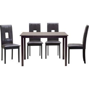 Bellar 5-Piece Dining Set - Dark Brown 