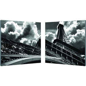 Touch The Clouds Mounted Photography Print Diptych - Black, White 