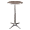 Altgeld Aluminum Bar Table with Brown Round Top - WI-HPL-LAM-TOP-ROUND