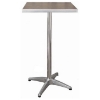 Altgeld Aluminum Bar Table with Brown Square Top - WI-HPL-LAM-TOP-SQUARE