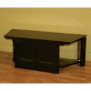 Balboa Black TV Stand with Glass Shelf - WI-HS822