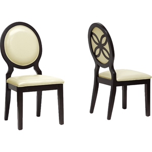 Vandegriff Dining Chair - Dark Brown, Ivory (Set of 2) 