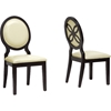 Vandegriff Dining Chair - Dark Brown, Ivory (Set of 2) - WI-IDD02-DSC-SIDE-CHAIR