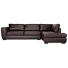 Orland Sectional Sofa - Dark Brown Leather, Right Facing Chaise - WI-IDS023-SEC-LTB01-BROWN-RFC