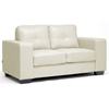 Whitney Modern Sofa and Loveseat - Tufted, Ivory Leather - WI-IDS06LT-LT12-PEARL-2-PC-SOFA-SET