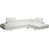 Selma Leather Sectional Sofa - Adjustable Headrests, White - WI-IDS077P-WHITE-RFC