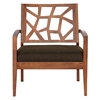 Jennifer Lounge Chair - Arms, Walnut Veneer, Dark Brown Twill - WI-JENNIFER-LOUNGE-CHAIR-109-663