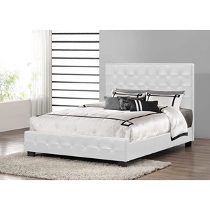 Manchester Faux Leather Platform Bed - Tufted 