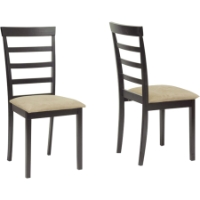 Jet Sun Dining Chair - Dark Brown, Beige (Set of 2)