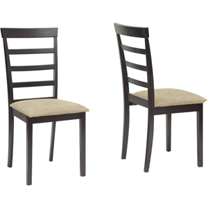 Jet Sun Dining Chair - Dark Brown, Beige (Set of 2) 