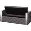 Fiona Fabric Storage Bench - Button Tufted, Slate Gray - WI-K-BENCH-SLATE